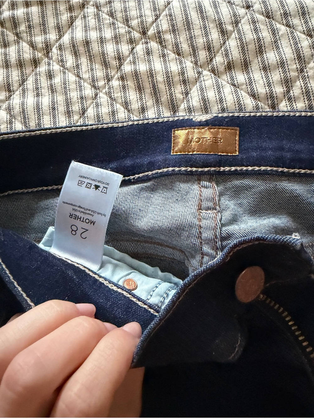 MOTHER Dark Blue High-Rise Jeans